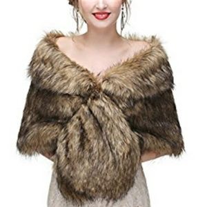 Faux fur wrap and shawl
